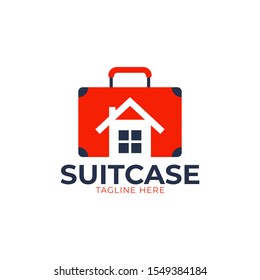 Suitcase logo design Vector illustration