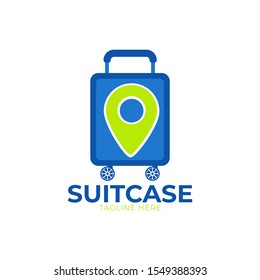 Suitcase logo design Vector illustration