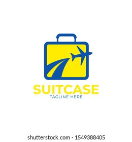 Suitcase logo design Vector illustration