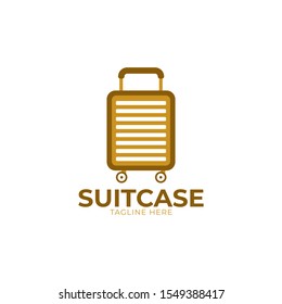 Suitcase logo design Vector illustration