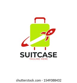 Suitcase logo design Vector illustration