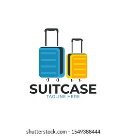 Suitcase logo design Vector illustration
