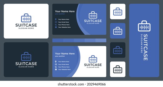 Koffer-Logo und Equalizer-Logo. Visitenkartendesign