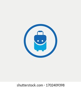 suitcase logo graphic element Illustration template design