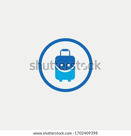 suitcase logo graphic element Illustration template design