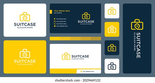 suitcase logo and location logo. business card design