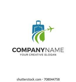 Suitcase logo travel. Business  logo illustration
