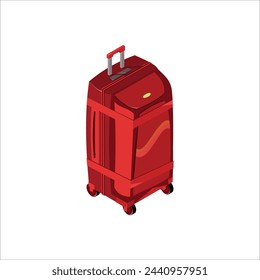 A suitcase for long-distance flights. A color vector image on a white background. It is drawn in the Adobe Illustrator program. The image is intended for printing.