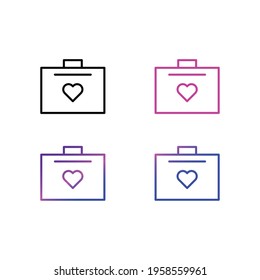 Suitcase love icon pack, eps 10