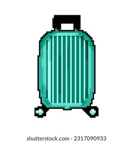 suitcase luggage bag game pixel art retro vector. bit suitcase luggage bag. old vintage illustration