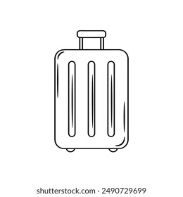 Maleta equipaje doodle icono. Vector dibujado a mano ilustración de boceto.