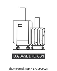 suitcase, luggage flat modern vector, icon.
