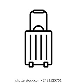 suitcase luggage icon vector design outline style on white background