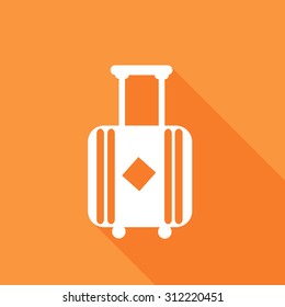 suitcase luggage icons set. Vector Illustration eps10. Flat icon with long shadow. 