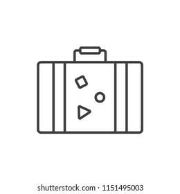 Suitcase, luggage line icon.