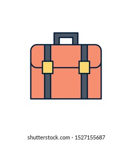 suitcase luggage summer icon line and fill illustration