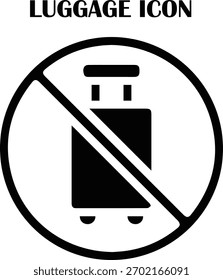 Icono de Vector de equipaje de maleta que representa viajes, vacaciones, turismo, check-in aeroportuario y servicios de transporte. Diseño limpio y mínimo para proyectos de interfaz de usuario, Web y gráficos