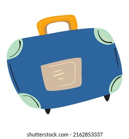 Suitcase luggage. Vector illustration of flat colorful