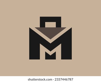 Suitcase or M Letter Logo