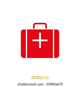 suitcase medicine, icon, vector illustration EPS 10