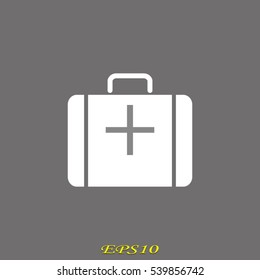 suitcase medicine, icon, vector illustration EPS 10