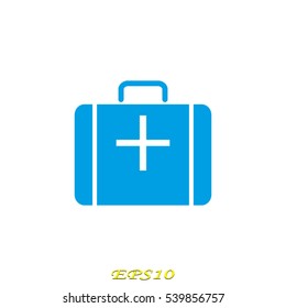 suitcase medicine, icon, vector illustration EPS 10