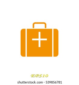 suitcase medicine, icon, vector illustration EPS 10