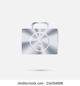 suitcase with money.
