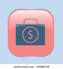 suitcase with money.