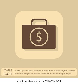 suitcase with money.