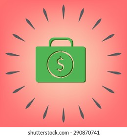 suitcase with money.