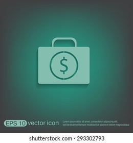 suitcase with money.