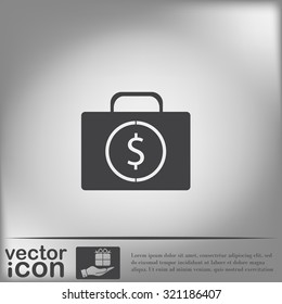 suitcase with money.