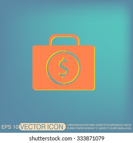suitcase with money.