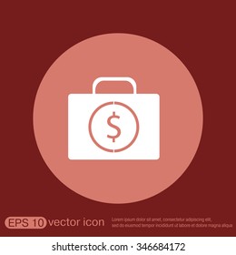 suitcase with money.