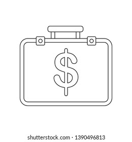 suitcase of money icon. Element of banking for mobile concept and web apps icon. Outline, thin line icon for website design and development, app development
