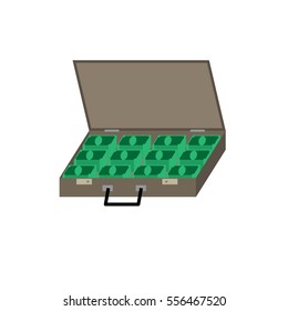 A suitcase with money icon, vector illustration