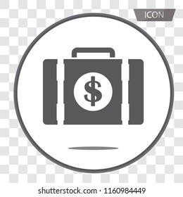 Suitcase money icon vector isolated on white background.
