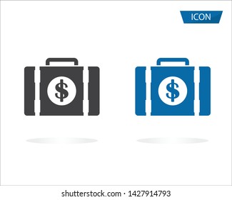 Suitcase money icon vector isolated on white background.
