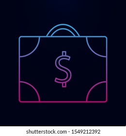 Suitcase of money nolan icon. Simple thin line, outline vector of banking icons for ui and ux, website or mobile application