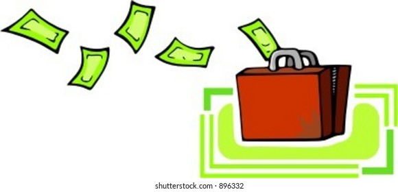 Suitcase with money.Vector illustration