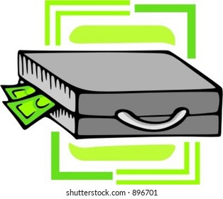 Maleta de dinero.Ilustración vectorial