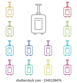 Suitcase multi color icon. Simple thin line, outline vector of summer icons for ui and ux, website or mobile application
