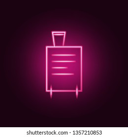 suitcase neon icon. Elements of travel set. Simple icon for websites, web design, mobile app, info graphics