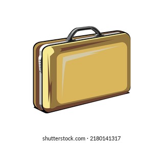 Suitcase, object, element. Colorful cartoon style vector illustration isolated on white background.