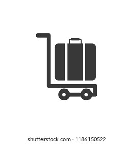 suitcase on cart icon. Element of airport icon. Premium quality graphic design icon. Signs and symbols collection icon for websites, web design, mobile app  on white background