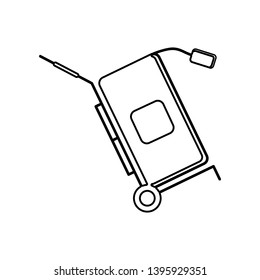 suitcase on a cart icon. Element of Logistic for mobile concept and web apps icon. Outline, thin line icon for website design and development, app development