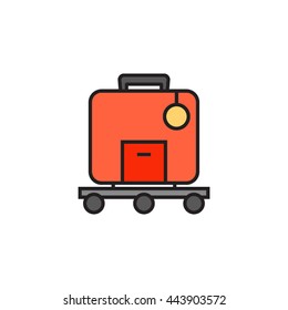 Suitcase on luggage carousel icon