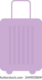 suitcase on wheels in flat style, vector illustration isolated on white background