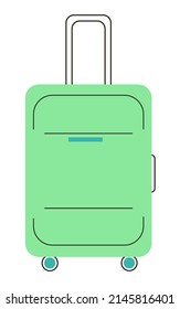 A suitcase on wheels. Flat vector drawing. An element for a travel-themed decor.

